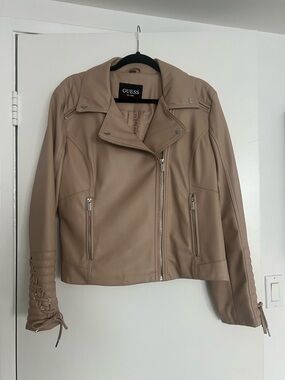 GUESS Faux Leather Moto Jacket